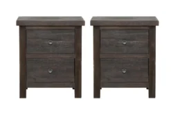 Larkin Espresso 2 Drawer Nightstand Set Of 2