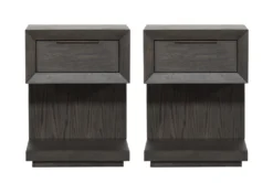 Pierce Espresso 1 Drawer Nightstand With USB & Power Outlets Set Of 2