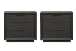 Pierce Espresso 3 Drawer Nightstand With USB & Power Outlets Set Of 2