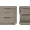 Pierce Natural 1 Drawer & 3 Drawer Nightstand With USB & Power Outlets Set Of 2