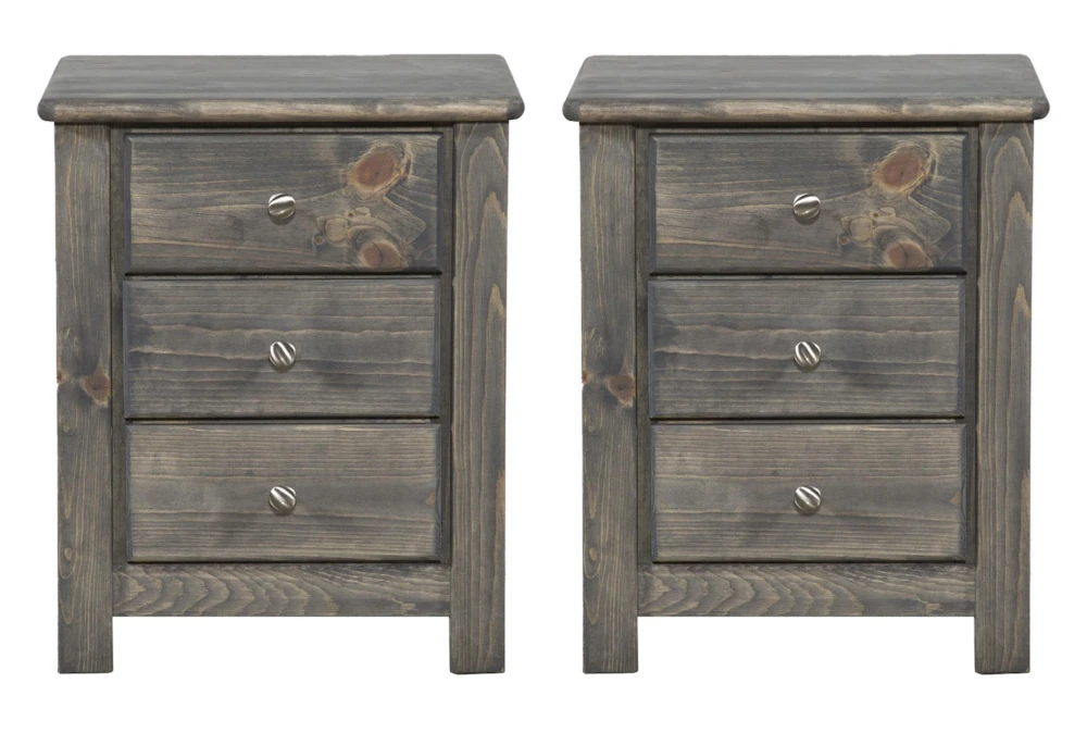 Summit Grey 3 Drawer Nightstand Set Of 2