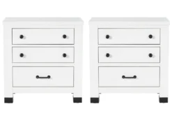 Wade 3 Drawer Nightstand With USB Set Of 2
