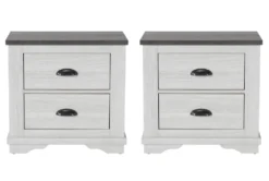 Cora White 2 Drawer Nightstand Set Of 2