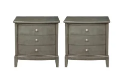 Kensley Grey 3 Drawer Nightstand Set Of 2