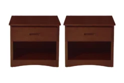 Kory Cherry 1 Drawer Nightstand Set Of 2