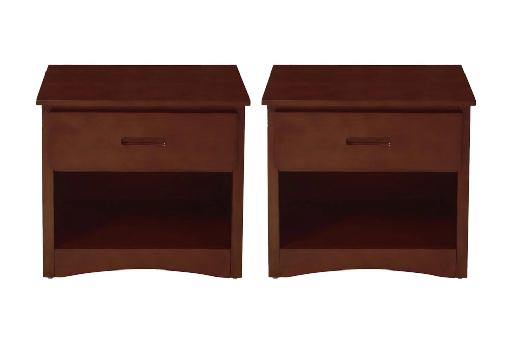 Kory Cherry 1 Drawer Nightstand Set Of 2