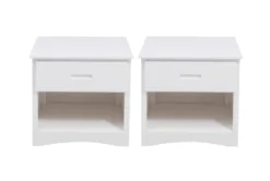 Kory White 1 Drawer Nightstand Set Of 2