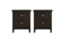 Zodiac Dark Brown 2 Drawer Nightstand Set Of 2