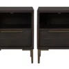 Wendy 1 Drawer Black Nightstand Set Of 2