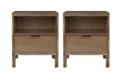 Redding Light Brown 1 Drawer Nightstand Set Of 2