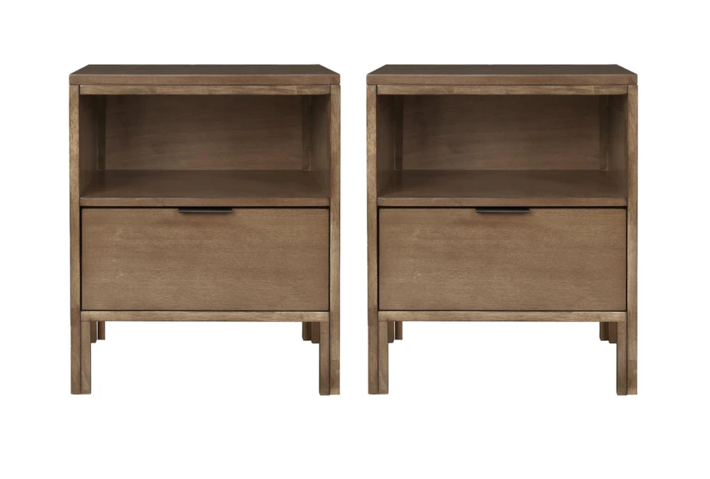 Redding Light Brown 1 Drawer Nightstand Set Of 2