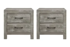 Barret Grey 2 Drawer Nightstand Set Of 2