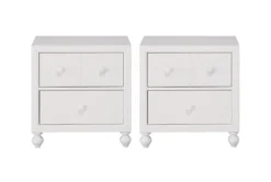 Logen White 2 Drawer Nightstand Set Of 2