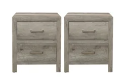 Tarek Grey 2 Drawer Nightstand Set Of 2