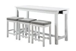 Stacy White 67" Counter Set For 3