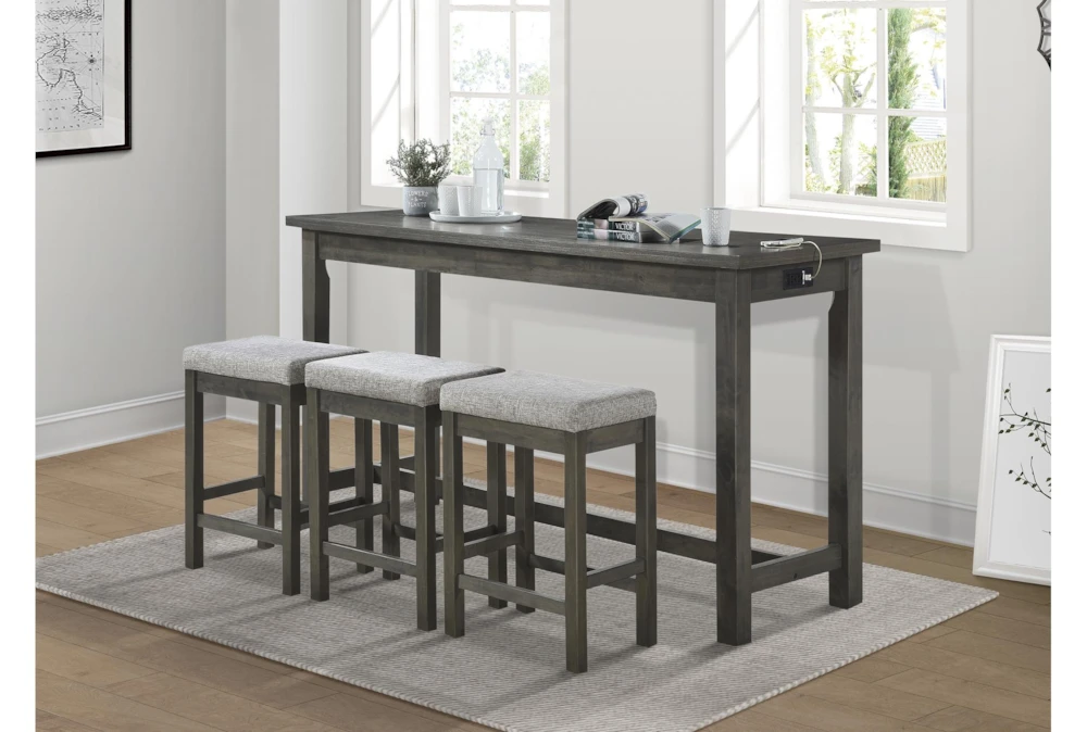 Stacy Grey 67" Counter Set For 3 - Image 11