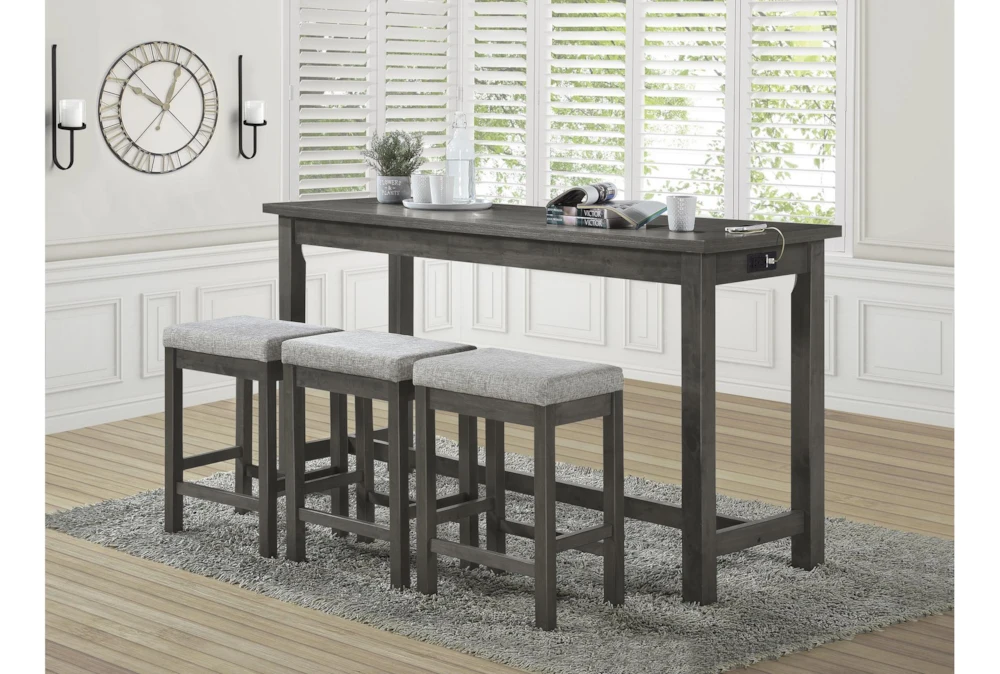 Stacy Grey 67" Counter Set For 3 - Image 12