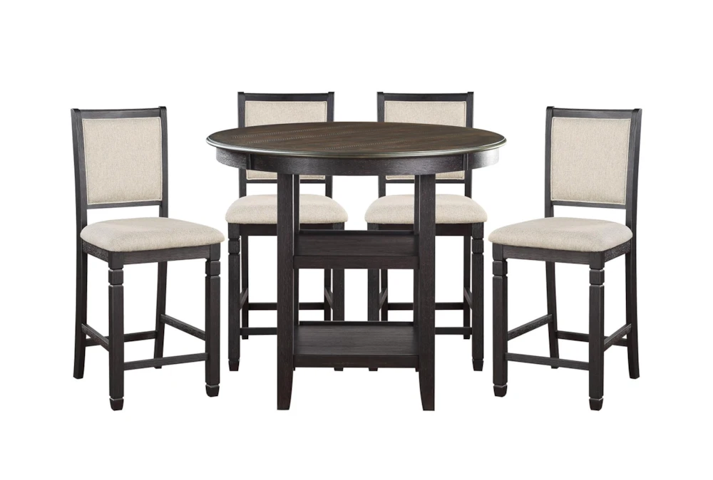 Taylor Brown/Black Counter Set For 4