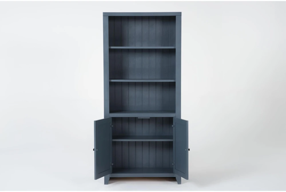 Westlawn 72" Blue Bookcase With Doors - Image 2