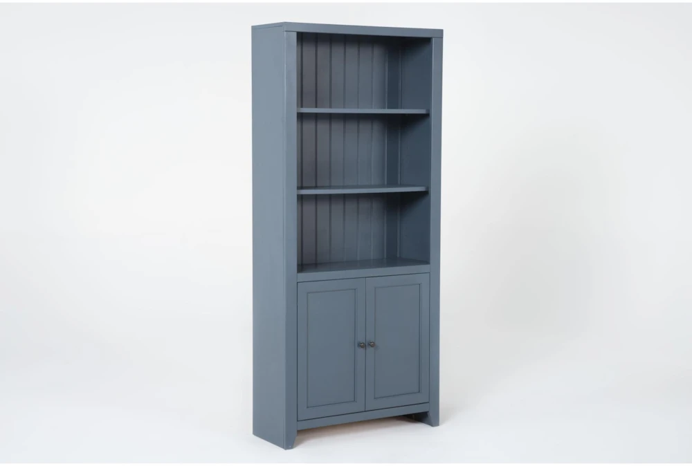 Westlawn 72" Blue Bookcase With Doors - Image 3
