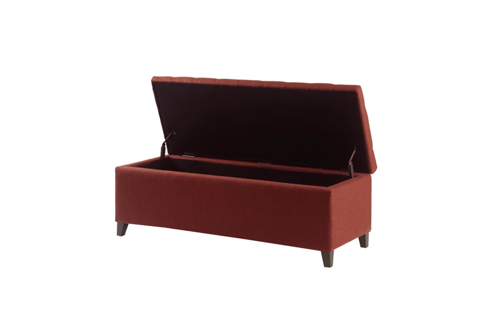 Maia 49" Red Tufted Soft Close Storage Bench - Image 3