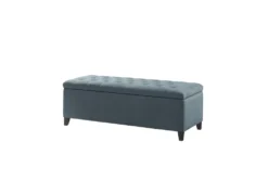 Maia 49" Blue Tufted Soft Close Storage Bench