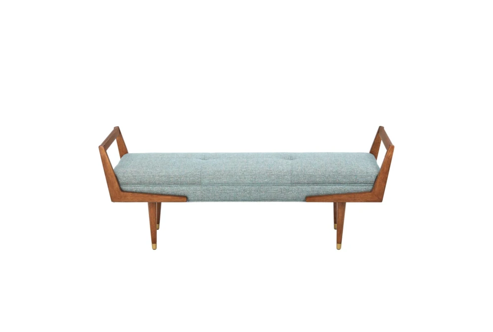 59" Mid-Century Blue Bench - Image 2