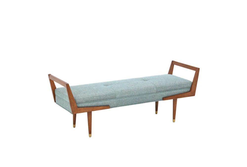 59" Mid-Century Blue Bench