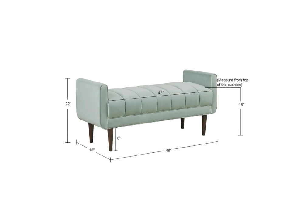 48" Seafoam Upholstered Modern Accent Bench - Image 7