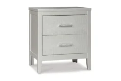 Olivia Silver 2 Drawer Nightstand