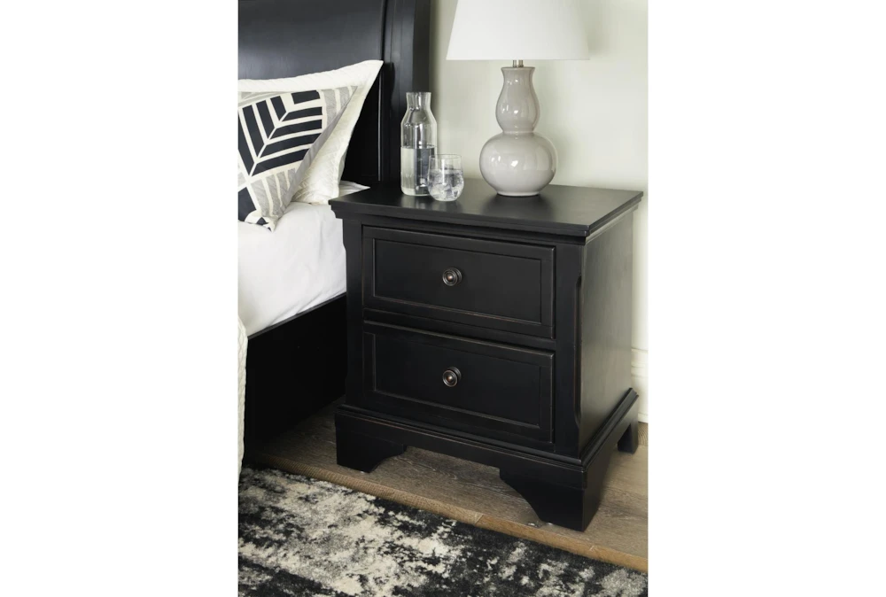 Cache Black 2 Drawer Nightstand - Image 5