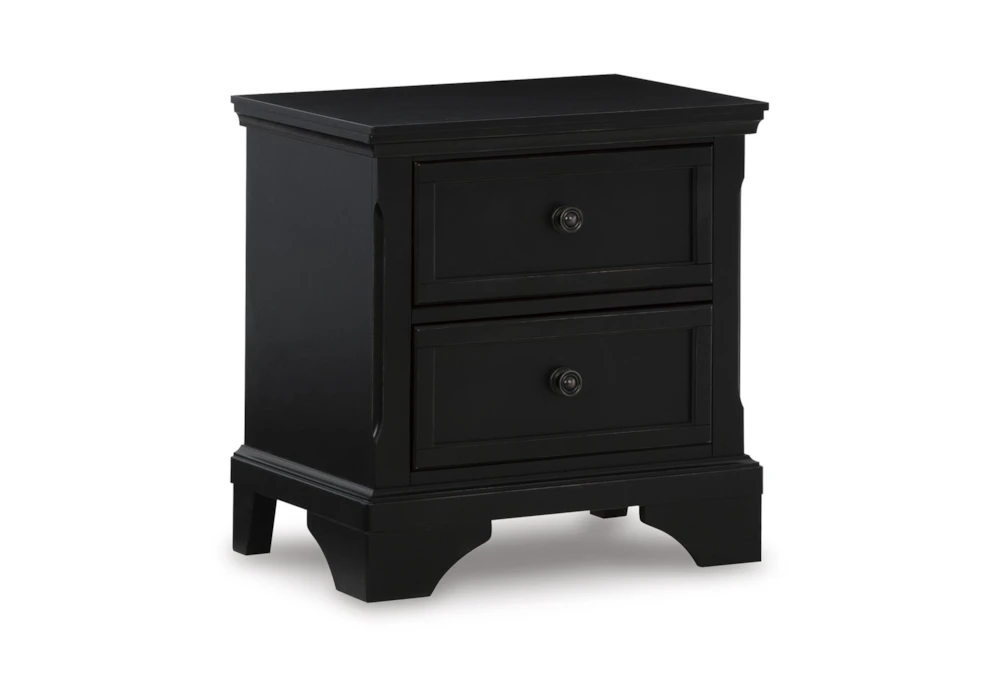 Cache Black 2 Drawer Nightstand