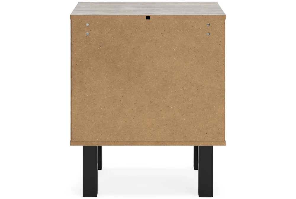 Vera Two-Tone Natural/Black 2 Drawer Nightstand With Wireless Charging & USB - Image 8