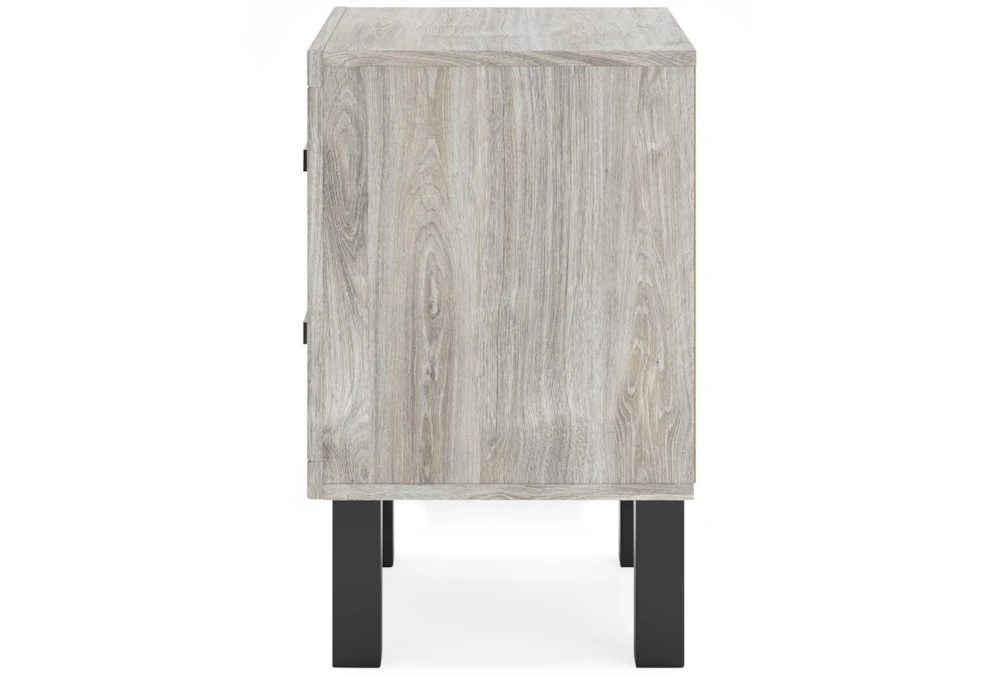 Vera Two-Tone Natural/Black 2 Drawer Nightstand With Wireless Charging & USB - Image 3