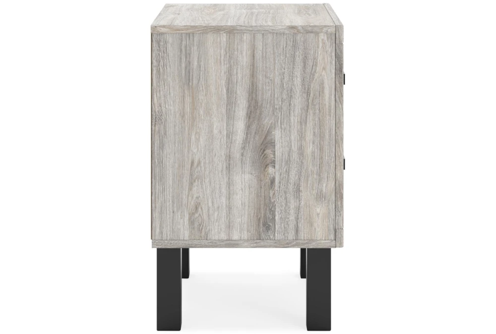 Vera Two-Tone Natural/Black 2 Drawer Nightstand With Wireless Charging & USB - Image 4