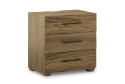 Dane Natural 3 Drawer Nightstand With Outlets & USB