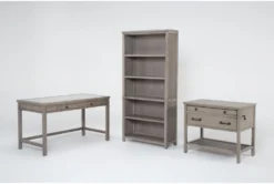 Saybrook 3 Piece Office Set With 54" Writing Desk, 75" Bookcase + File Cabinet