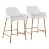 Danny Gold And White Counter Stool Set Of 2