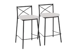 Charlie 25" Black And White Counter Stool Set Of 2