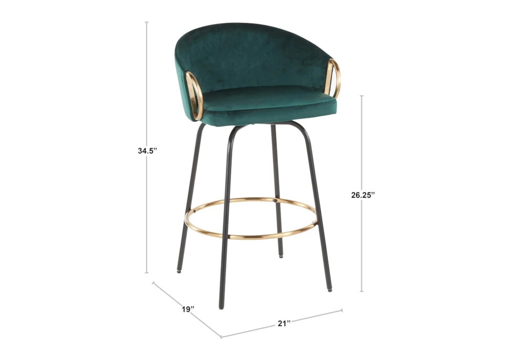 Clarity Emerald Counter Stool Set Of 2 - Image 6