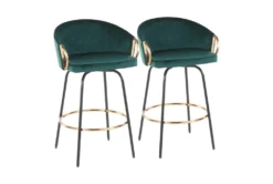 Clarity Emerald Counter Stool Set Of 2