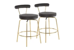Rudi Black Counter Stool Set Of 2