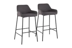 Danny Black And Charcoal Bar Stool Set Of 2