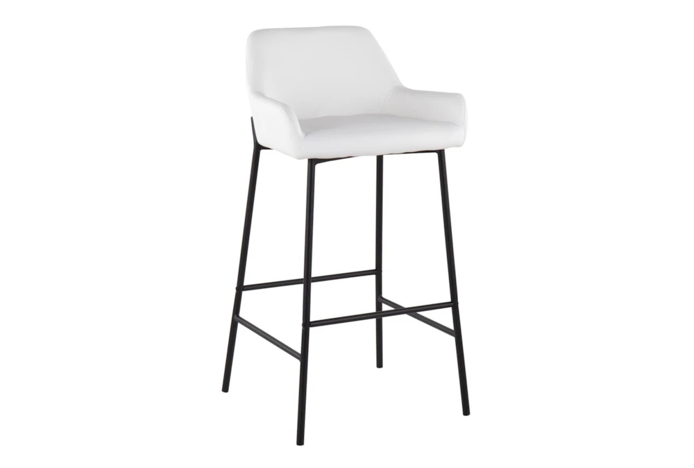 Danny Black And White Faux Leather Bar Stool Set Of 2 - Image 2