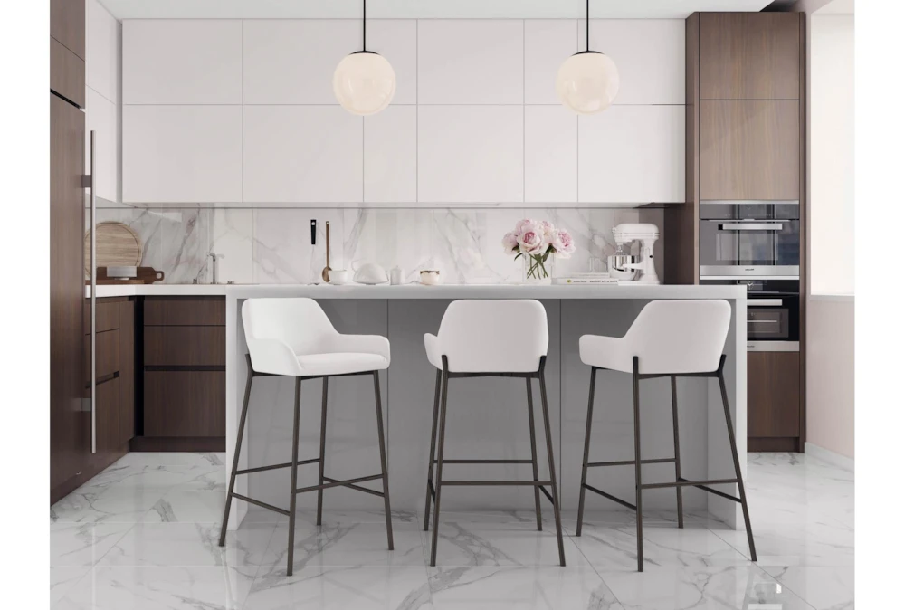 Danny Black And White Faux Leather Bar Stool Set Of 2 - Image 10