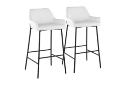 Danny Black And White Faux Leather Bar Stool Set Of 2