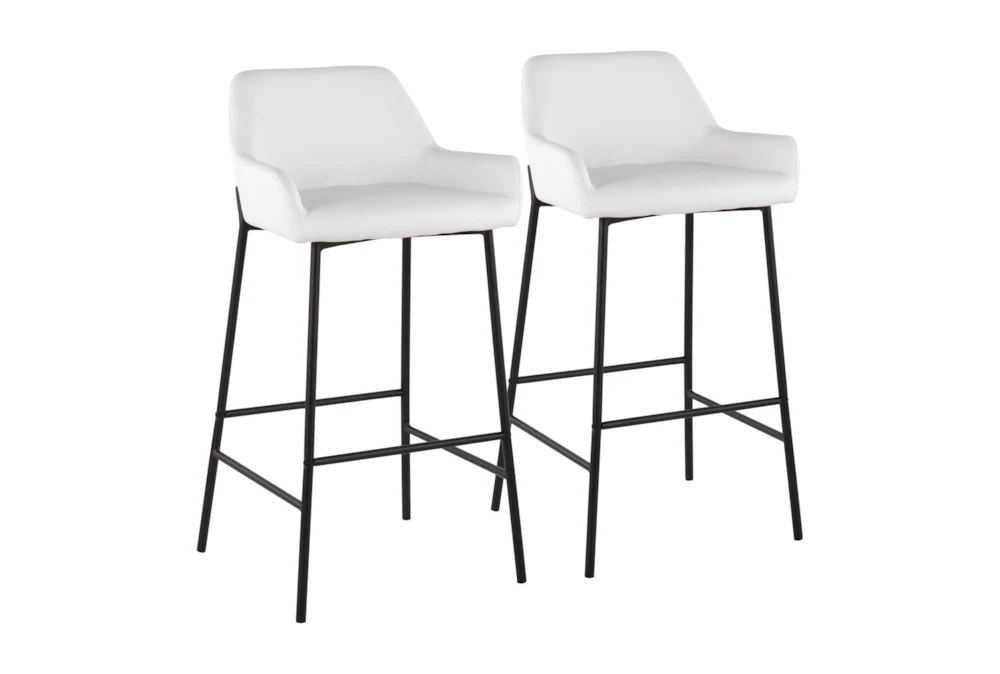 Danny Black And White Faux Leather Bar Stool Set Of 2