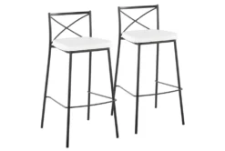 Charlie 30" Black And White Barstool Set Of 2