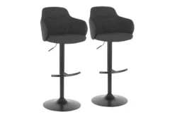 Bane Dark Grey Industrial Adjustable Barstool Set Of 2
