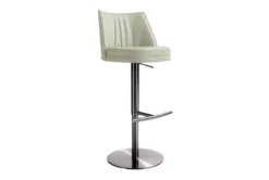 Gale Light Grey Vegan Leather Adjustable Stool